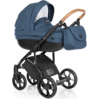Детская коляска ROAN BASS SOFT 2 в 1 Navy blue (рама с регулируемой амортизацией)
